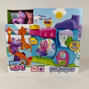 Cat and Dog Play Yard-Pocket Pals Pet Playset (10 Pcs